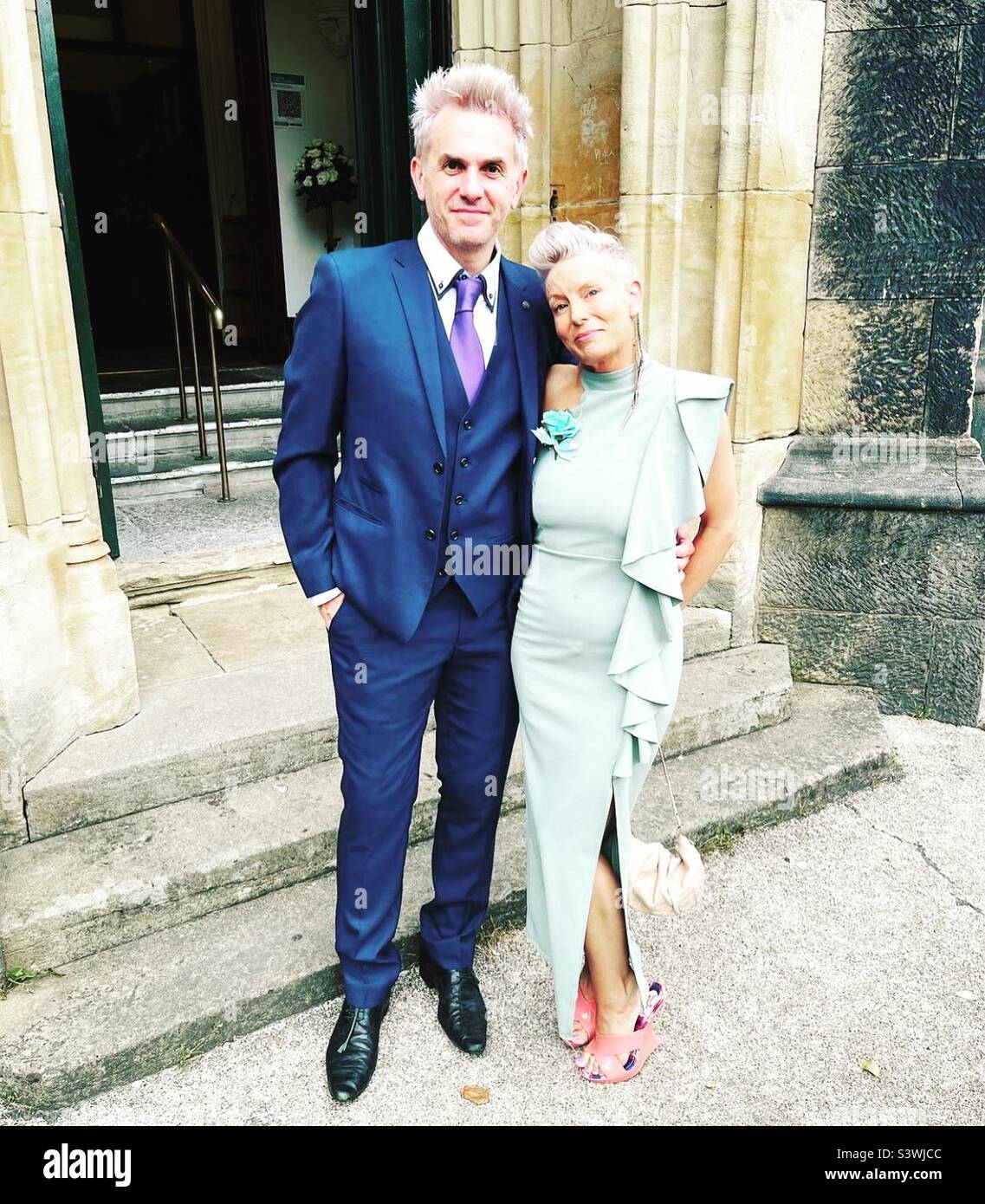 Man and woman at wedding - Smartphone Captured Stock Image