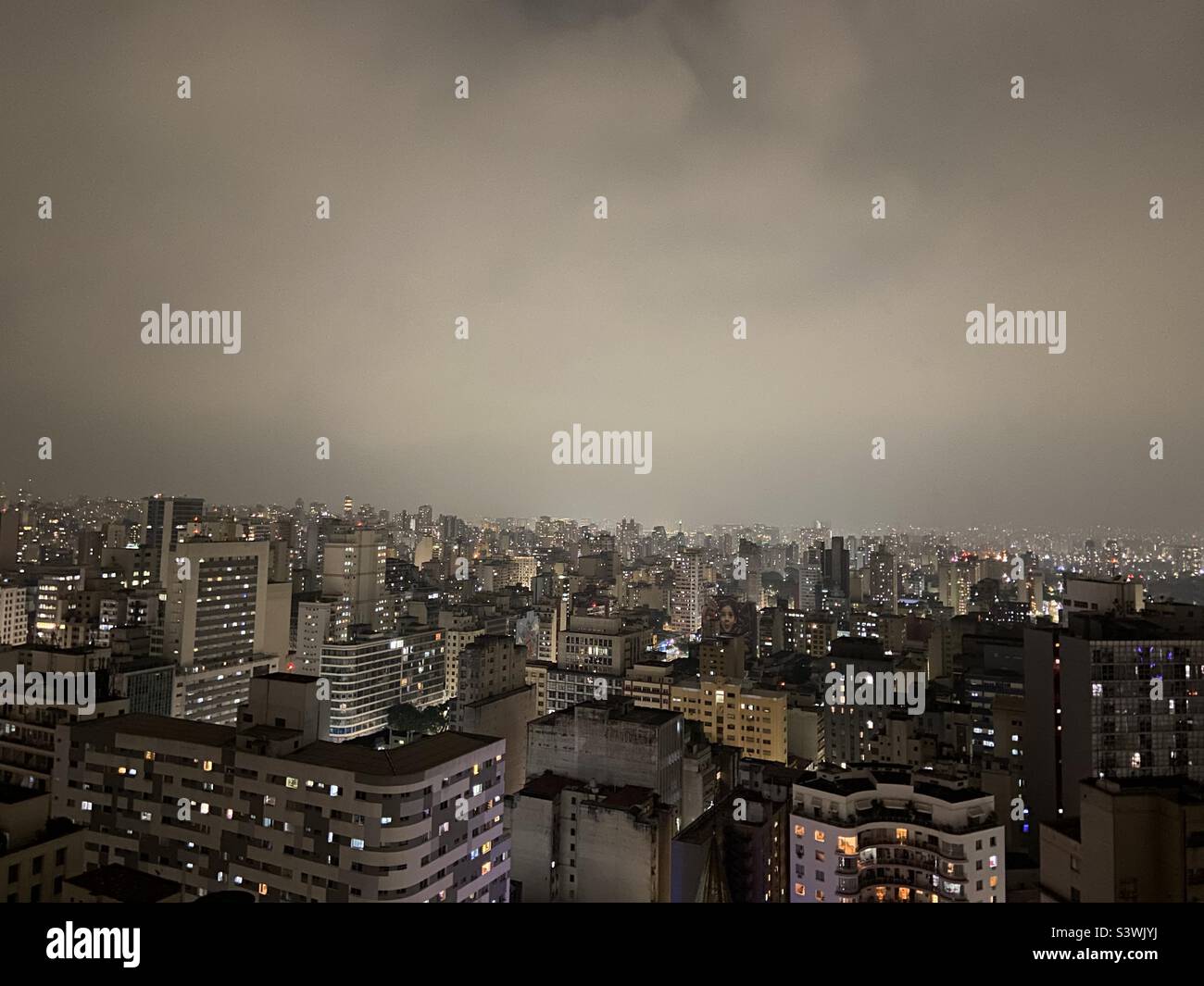 Smoggy Sao Paolo by night Stock Photo
