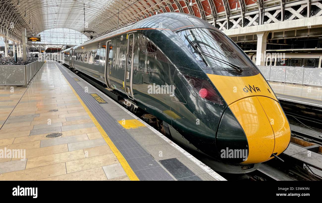 GWR Class 800 Intercity Express Train, Paddington Station, UK - Smartphone Captured Stock Image