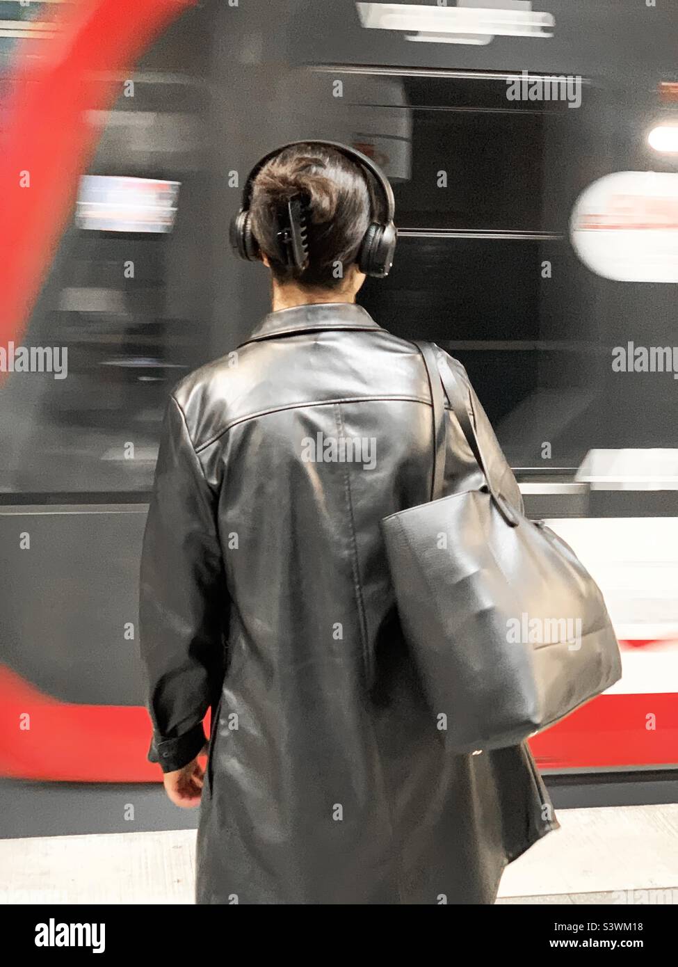 Travel by subway train - Smartphone Captured Stock Image