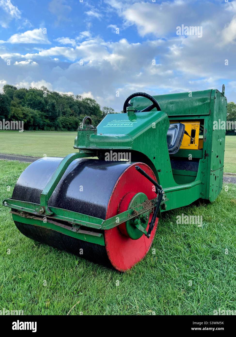 Cricket pitch roller Stock Photo