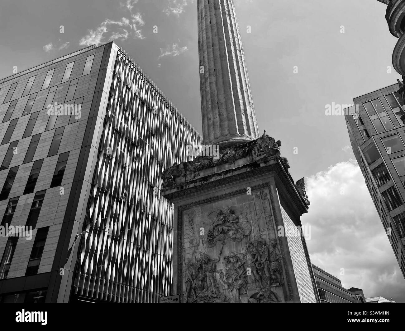 London monument & new build architecture Stock Photo
