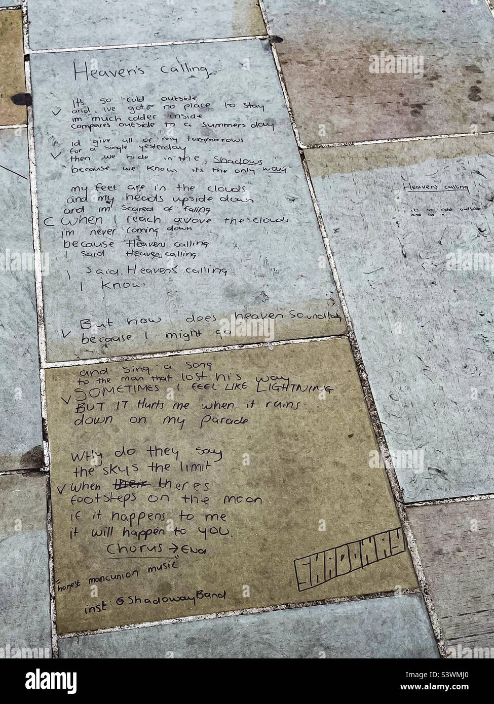 London Bridge terrorist attack memorial on pavement - Smartphone Captured Stock Image