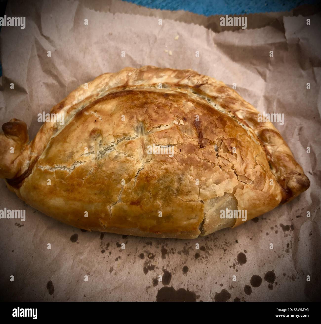 Cornish pasty in cornwall at beach cafe Stock Photo Alamy