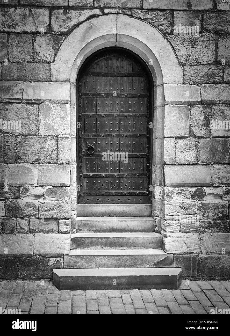 Old lock wood door Black and White Stock Photos & Images - Alamy