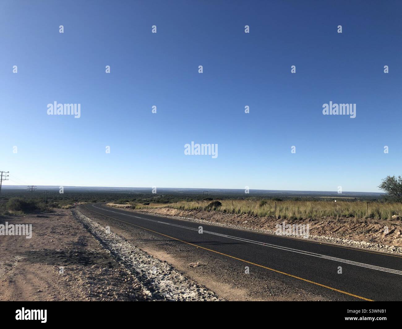 The open road to clarity. Traveling through South Africa Stock Photo
