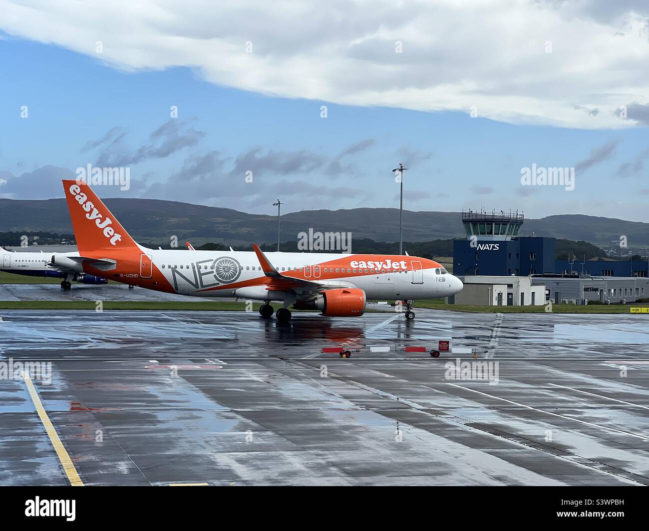 EasyJet plane at Glasgow airport Stock Photo