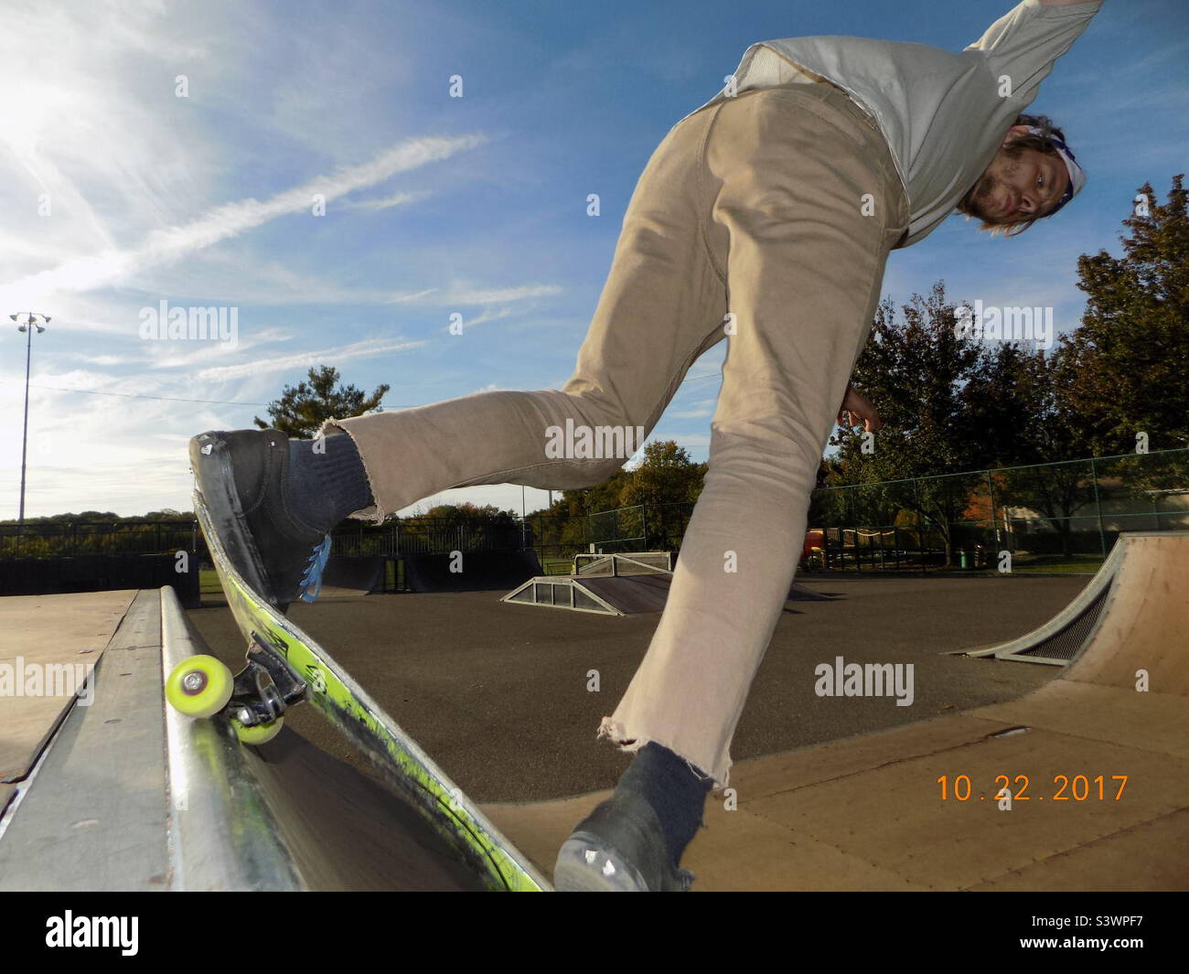 Skating A Half pipe Stock Photo Alamy