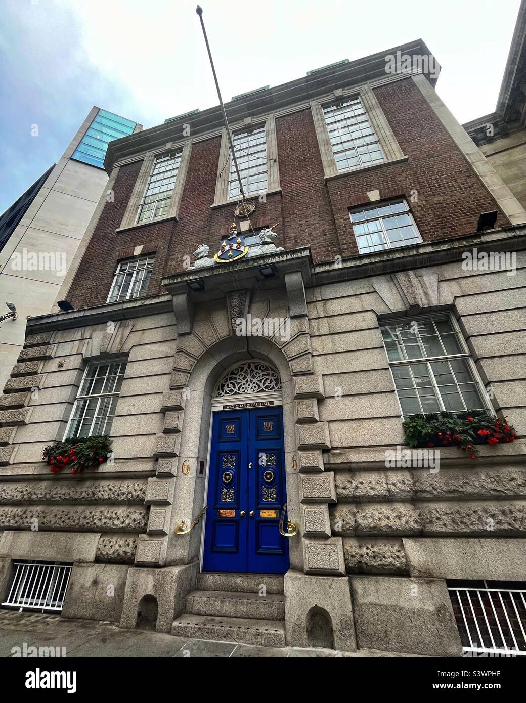 Wax Chandlers’ Hall in the City of London. A livery company with connections to beekeeping and candles. In the Foster Lane Conservation Area, this is the sixth hall on the site. - Smartphone Captured Stock Image
