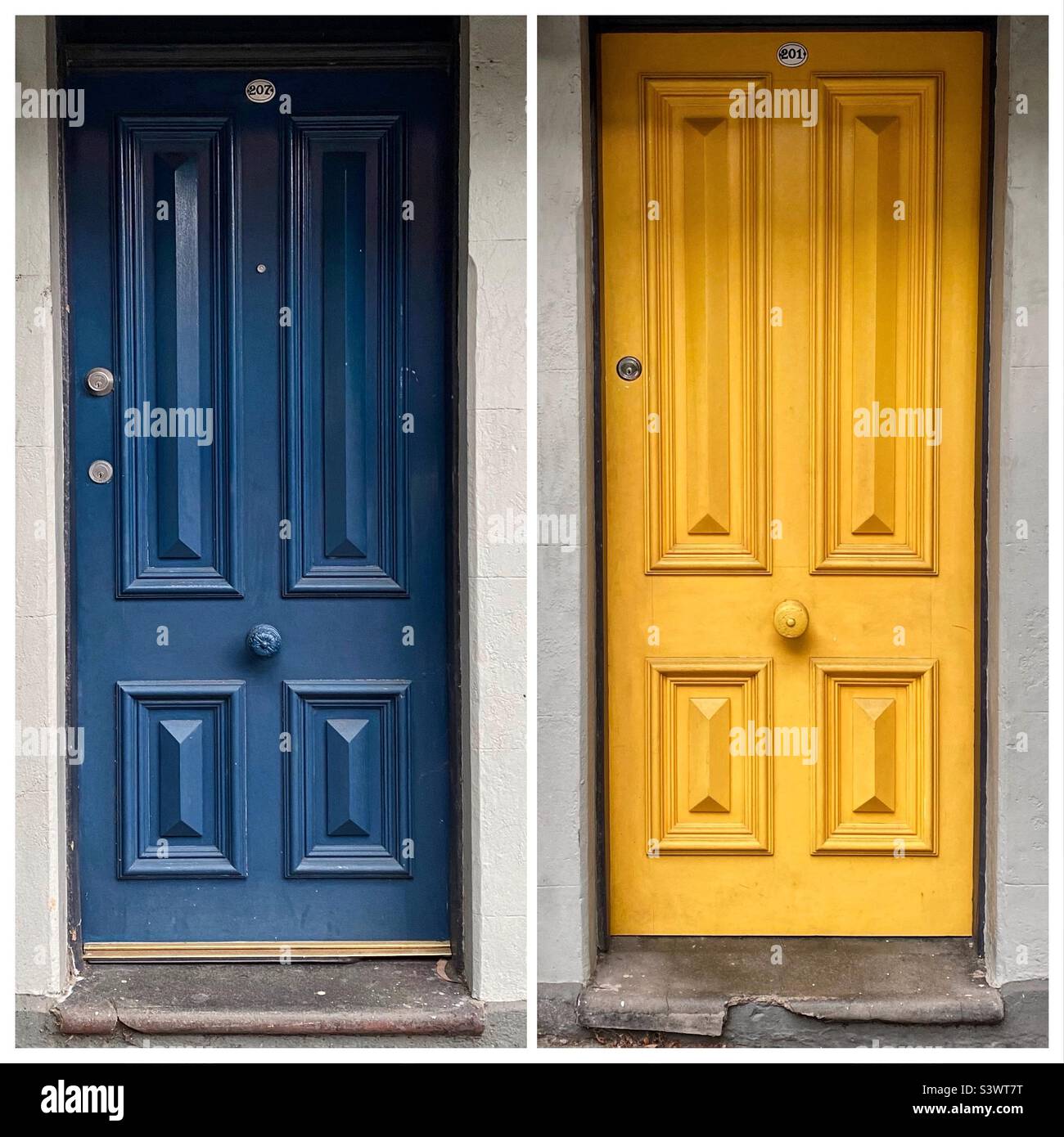 Two doors collage Stock Photo