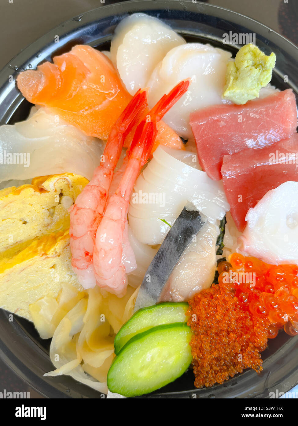 Bowl of Japanese chirashi sushi - Smartphone Captured Stock Image