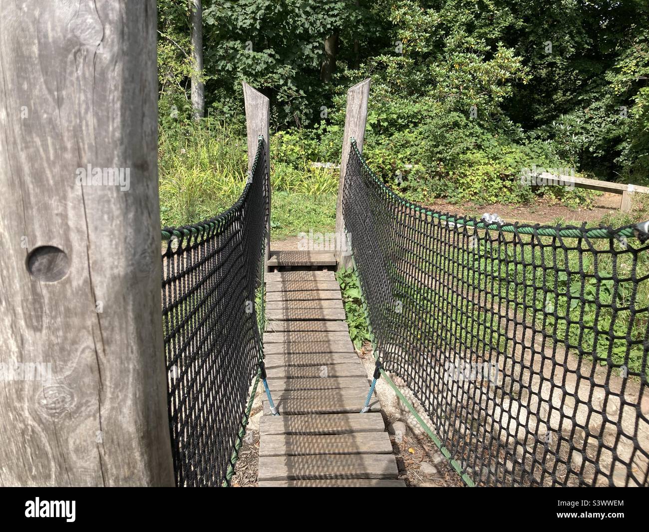 Bridge over a Water Feature in a Playground at Heaton Park Manchester