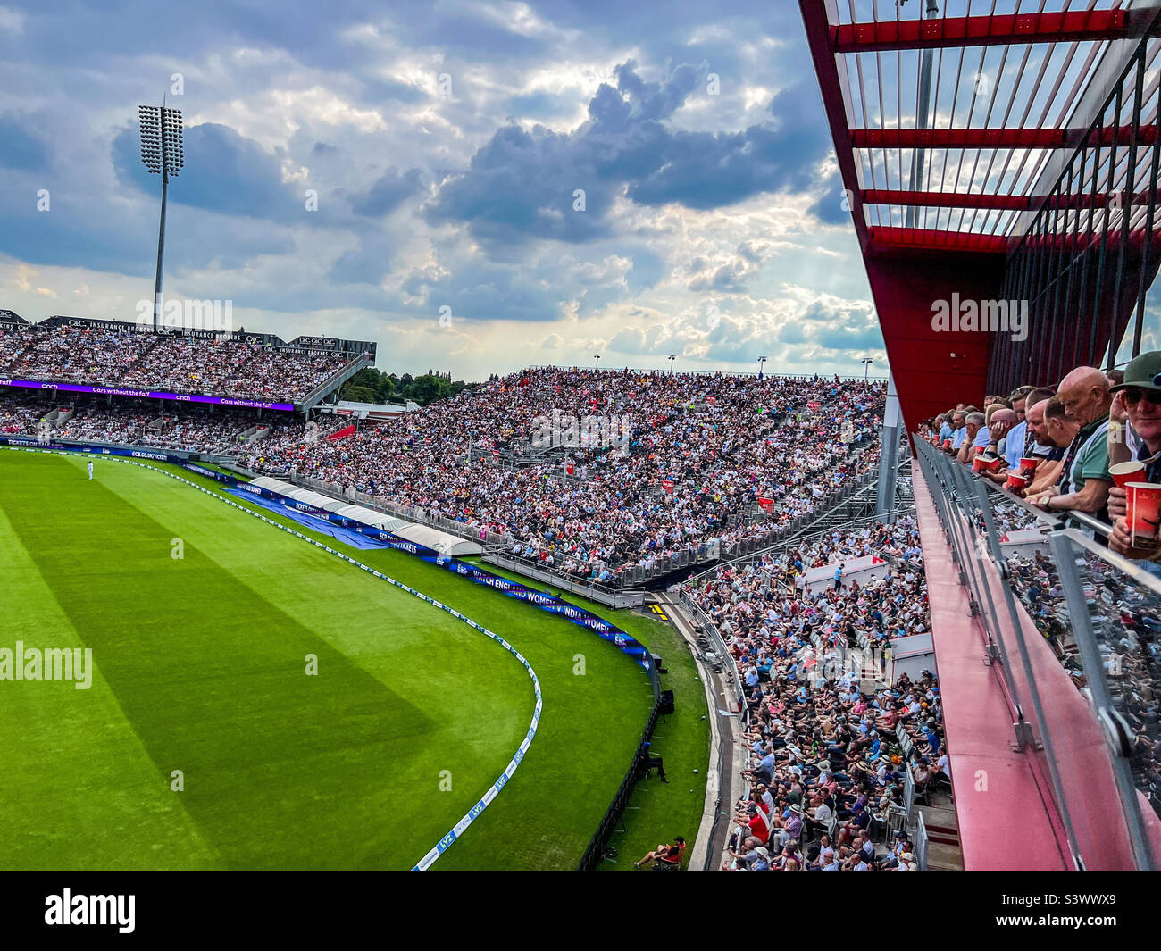 Inside Lancashire cricket club during England v South Africa test match 2022 - Smartphone Captured Stock Image