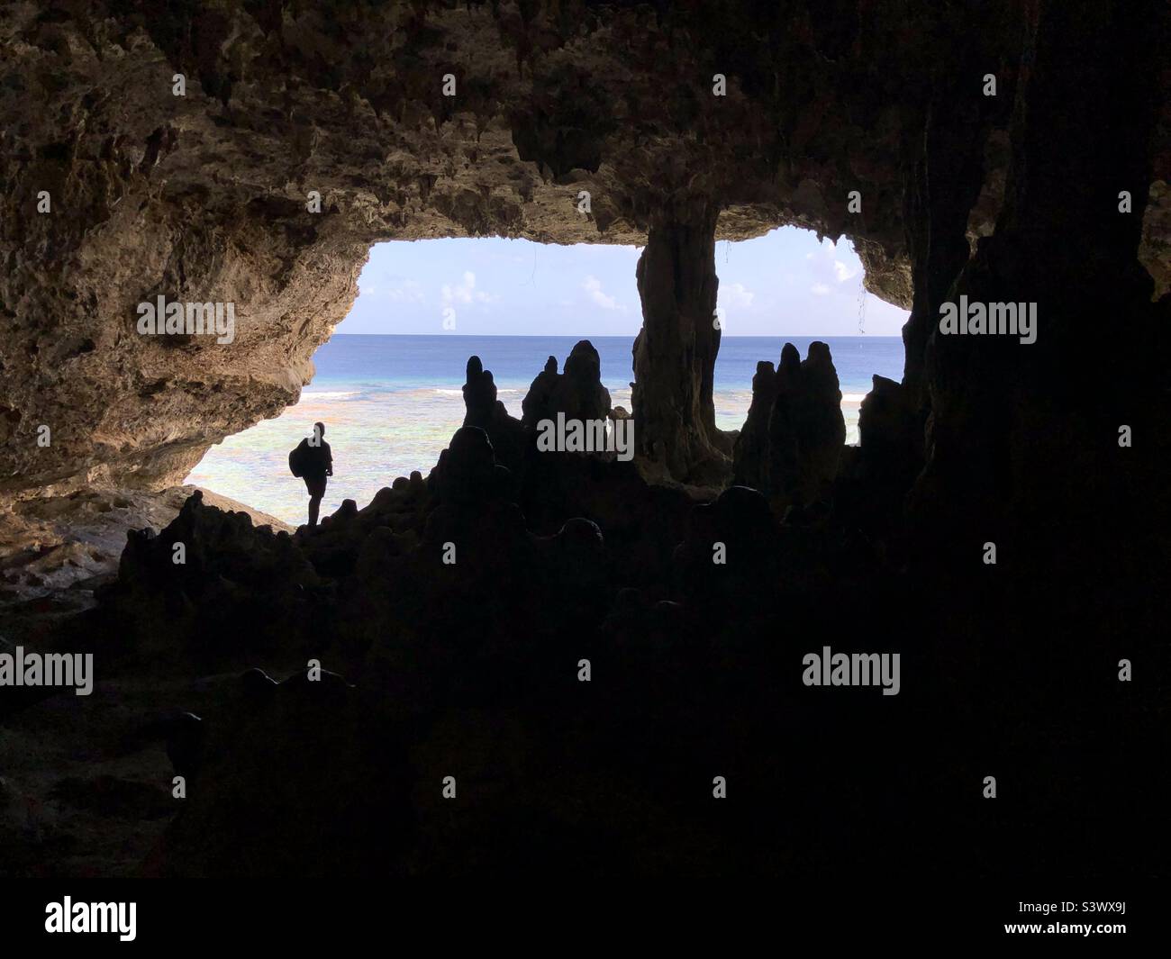 Cave in Niue - Smartphone Captured Stock Image