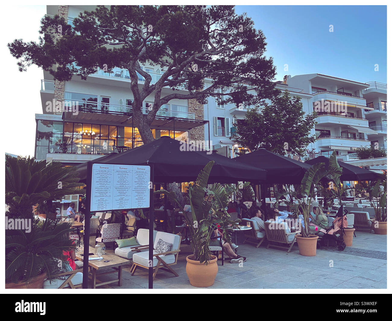 Hotel car, sea front, Puerto Pollensa - Smartphone Captured Stock Image