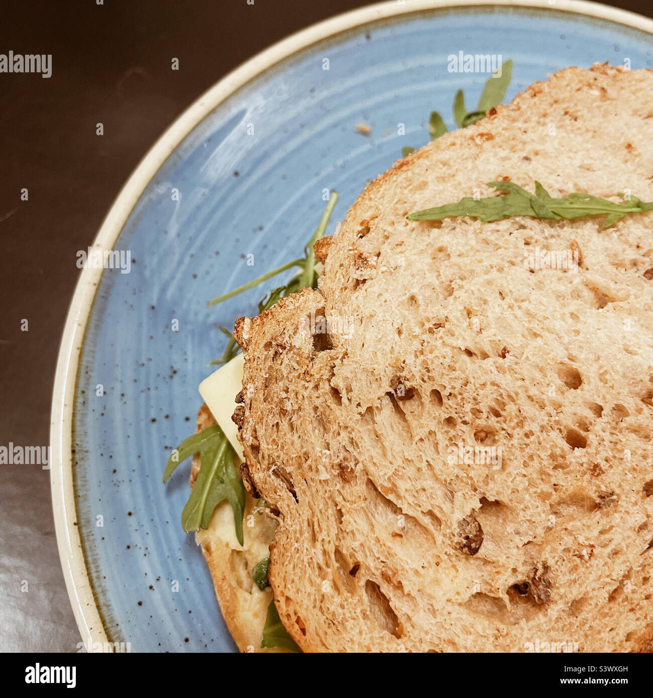 Cheese sandwich on granary bread - Smartphone Captured Stock Image