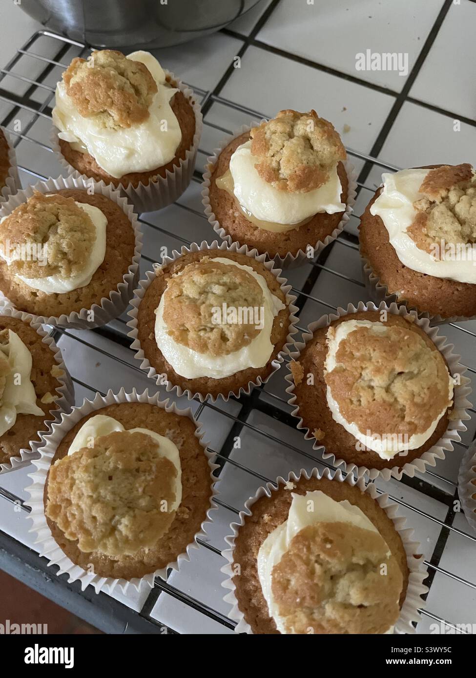 Lemon curd and buttercream Cupcakes - Smartphone Captured Stock Image