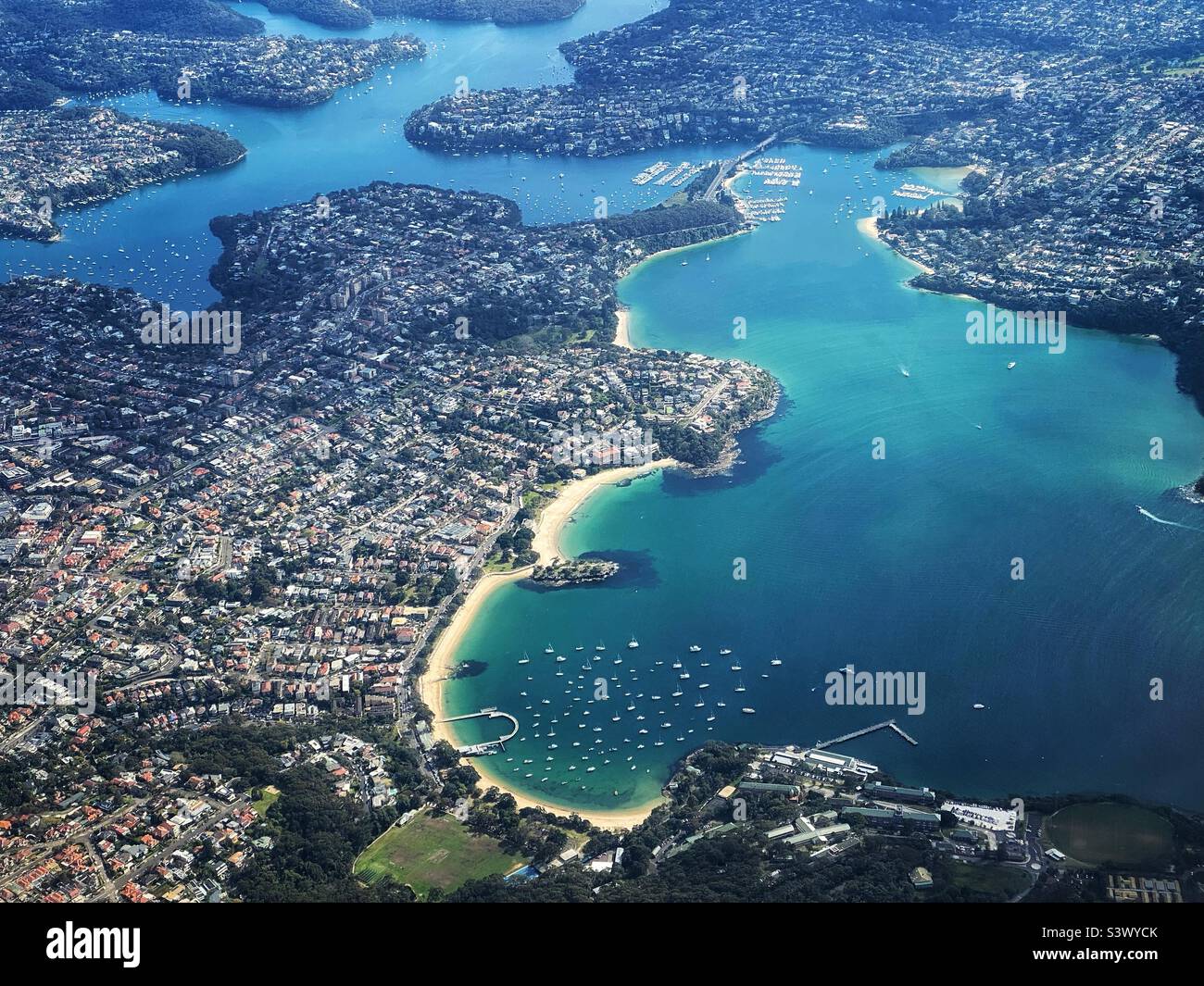 Aerial view of Sydney, Australia. Middle harbour hunters bay. Stock Photo