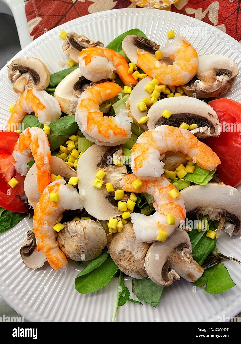 Close up of a summertime shrimp salad, 2022, USA Stock Photo