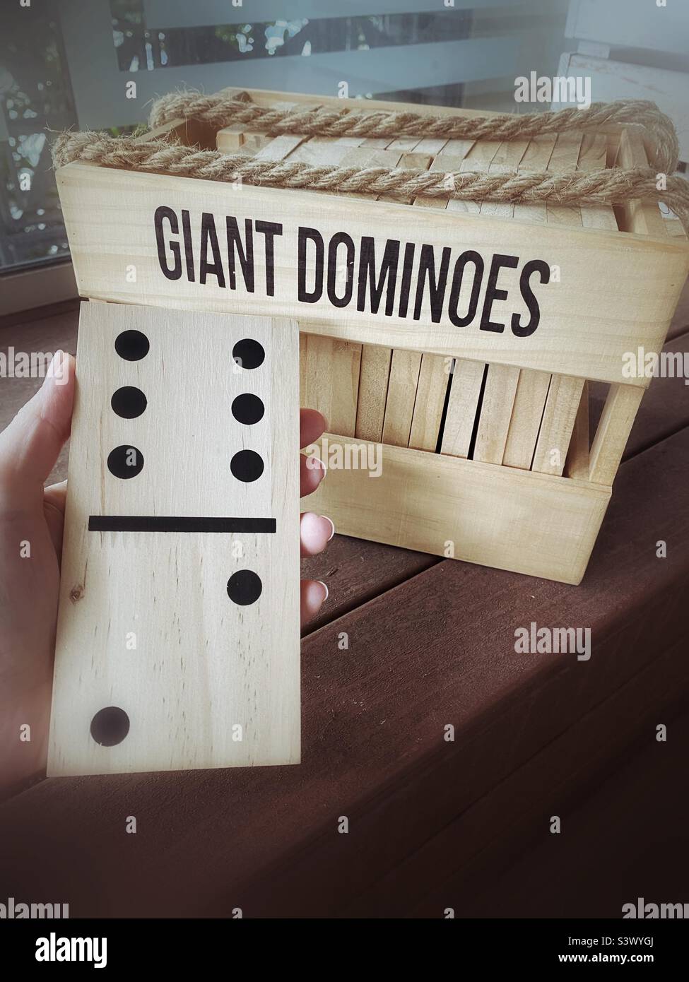 Giant dominoes game Stock Photo
