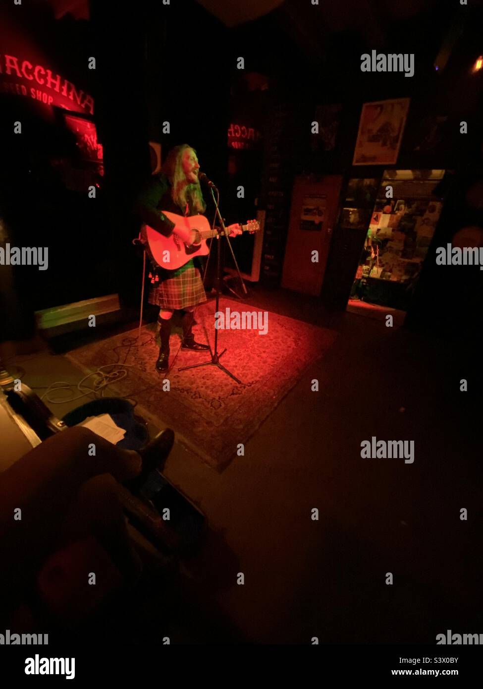 Nicholas Rous performing at the House of Machines, Cape Town, South Africa. - Smartphone Captured Stock Image