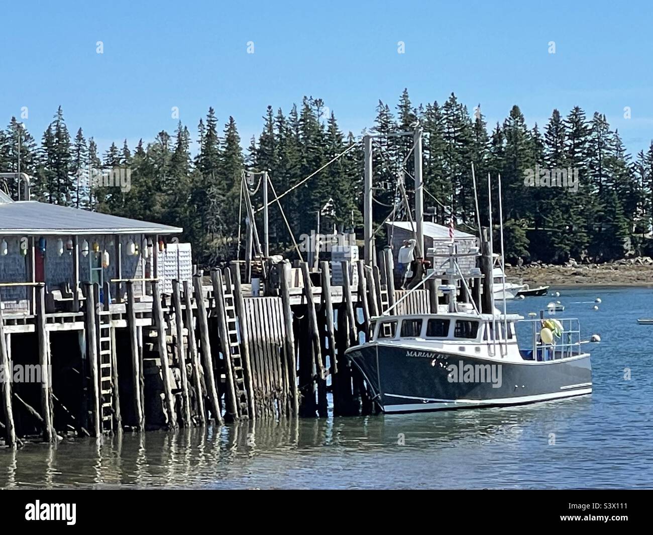 Lobster boat at Owls Head, Maine Stock Photo Alamy