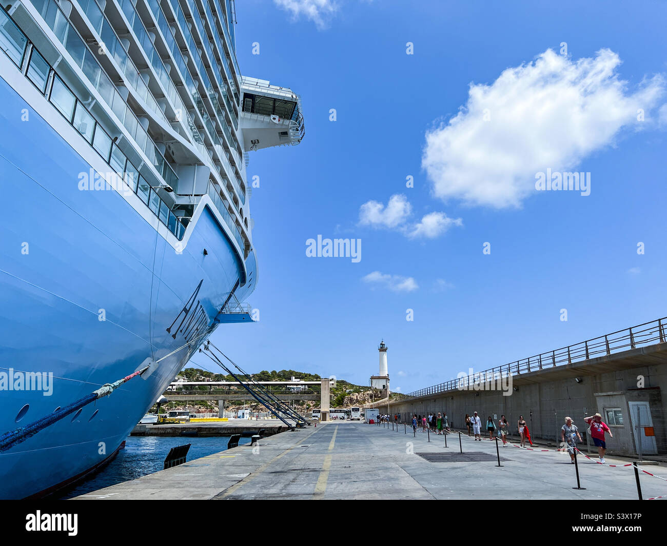 Royal Caribbean Anthem of the Seas cruise ship docked at Ibiza in the ...