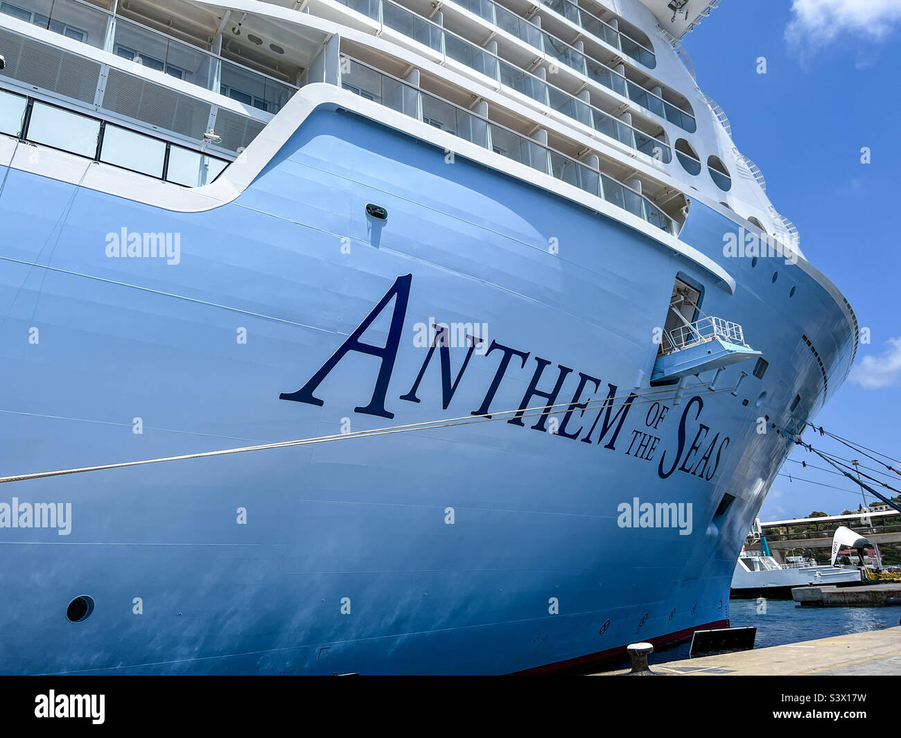 Royal Caribbean Anthem of the Seas cruise ship docked at Ibiza in the ...