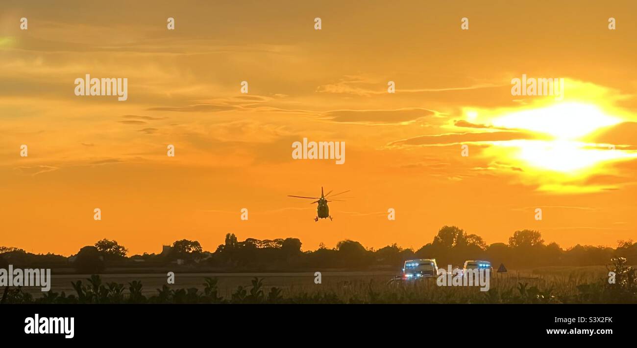 Yorkshire air ambulance - Smartphone Captured Stock Image