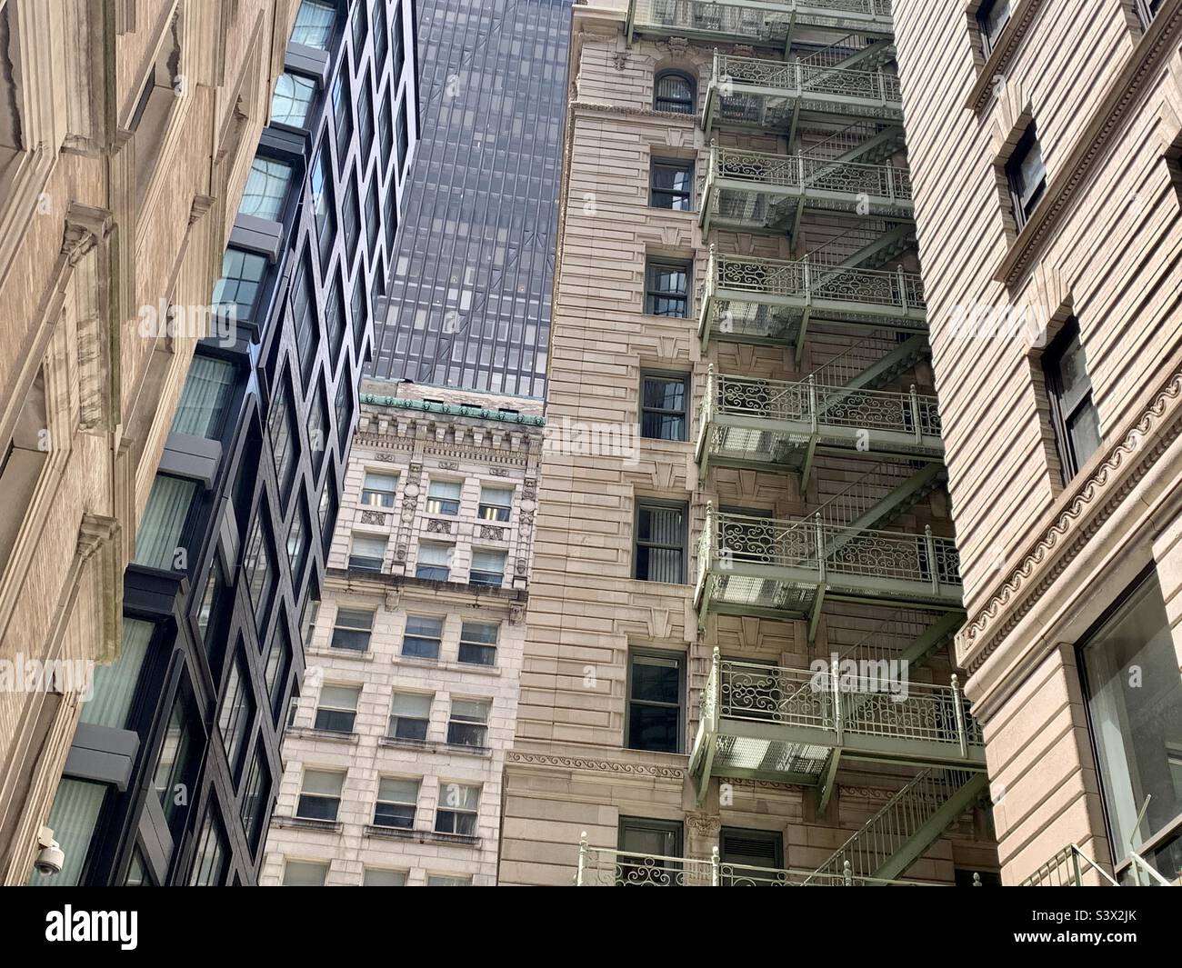 Mixed architecture styles in downtown Boston, Massachusetts Stock Photo