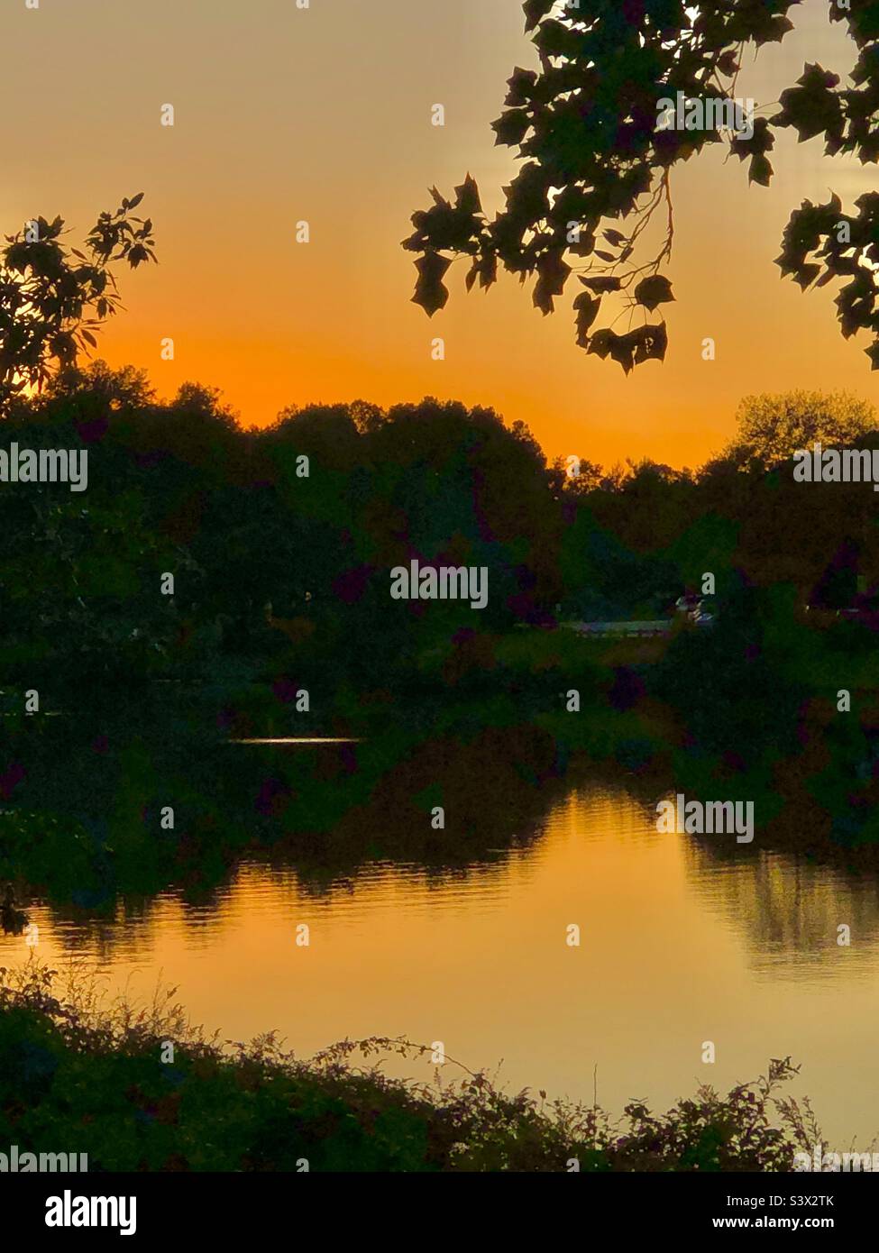 Sunset on the lake - Smartphone Captured Stock Image