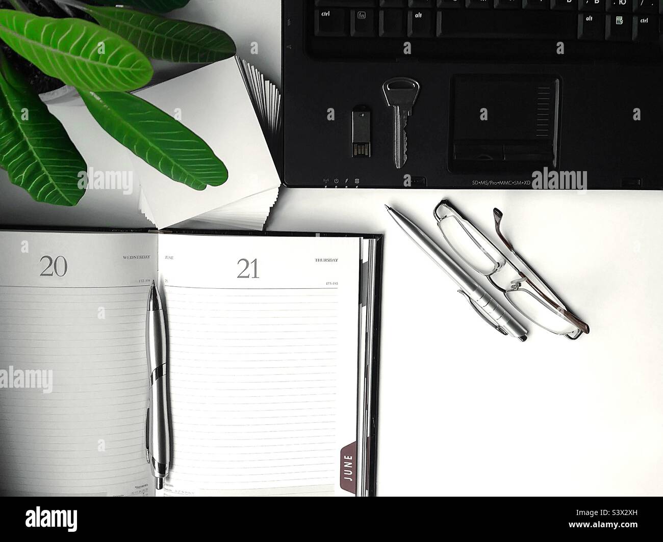 White working desktop - Smartphone Captured Stock Image