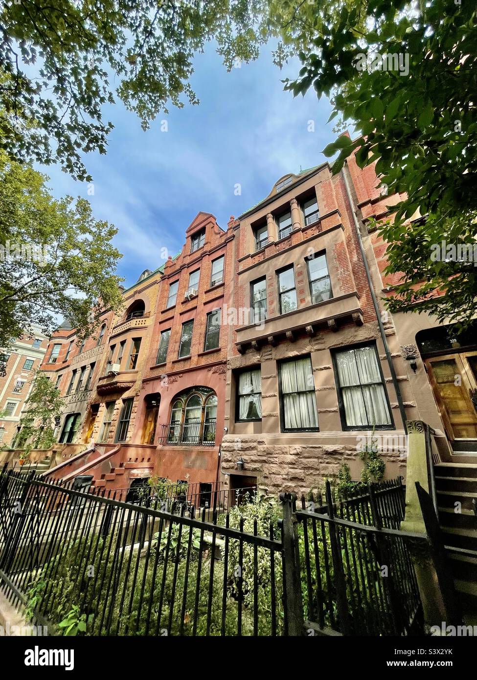 Brownstones Convent avenue Stock Photo Alamy