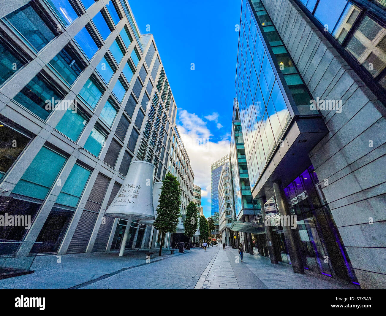 Left Bank bars and apartments in Spinningfields in Manchester UK - Smartphone Captured Stock Image