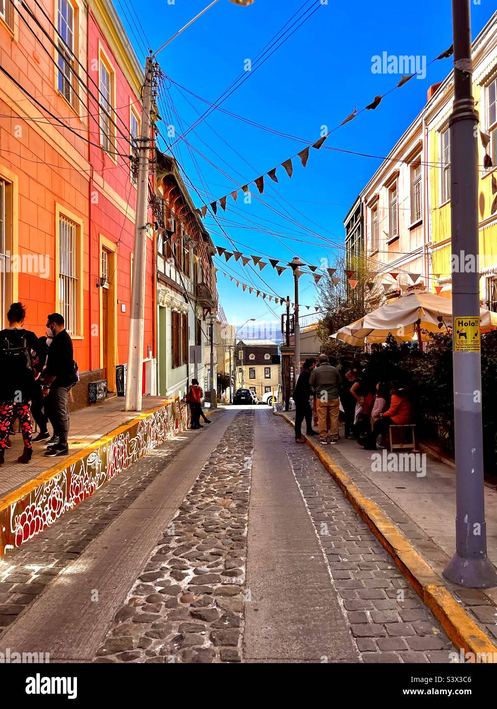 Calles de Valparaiso Stock Photo