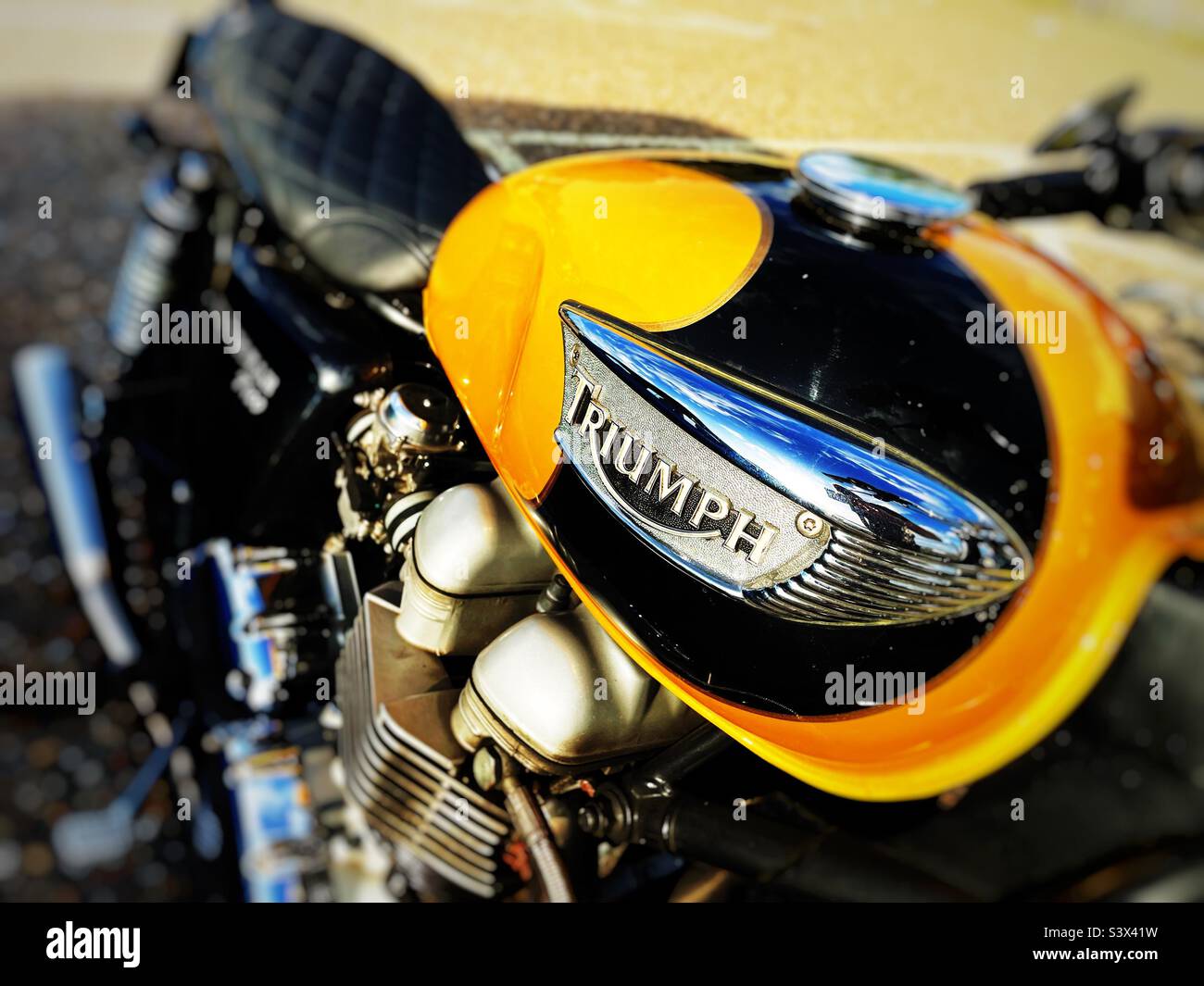 Triumph motorcycle - Smartphone Captured Stock Image
