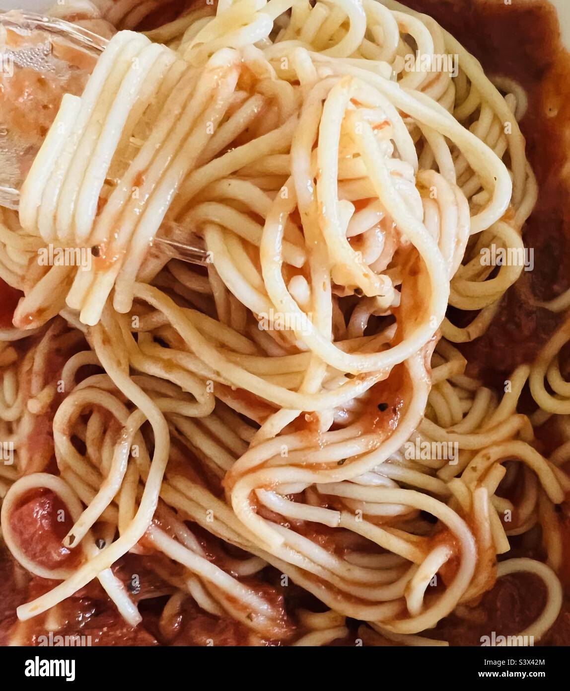 Spaghetti dinner Stock Photo