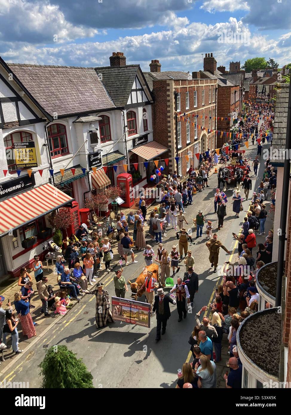 Knutsford May Day parade… traditional English town celebration Stock