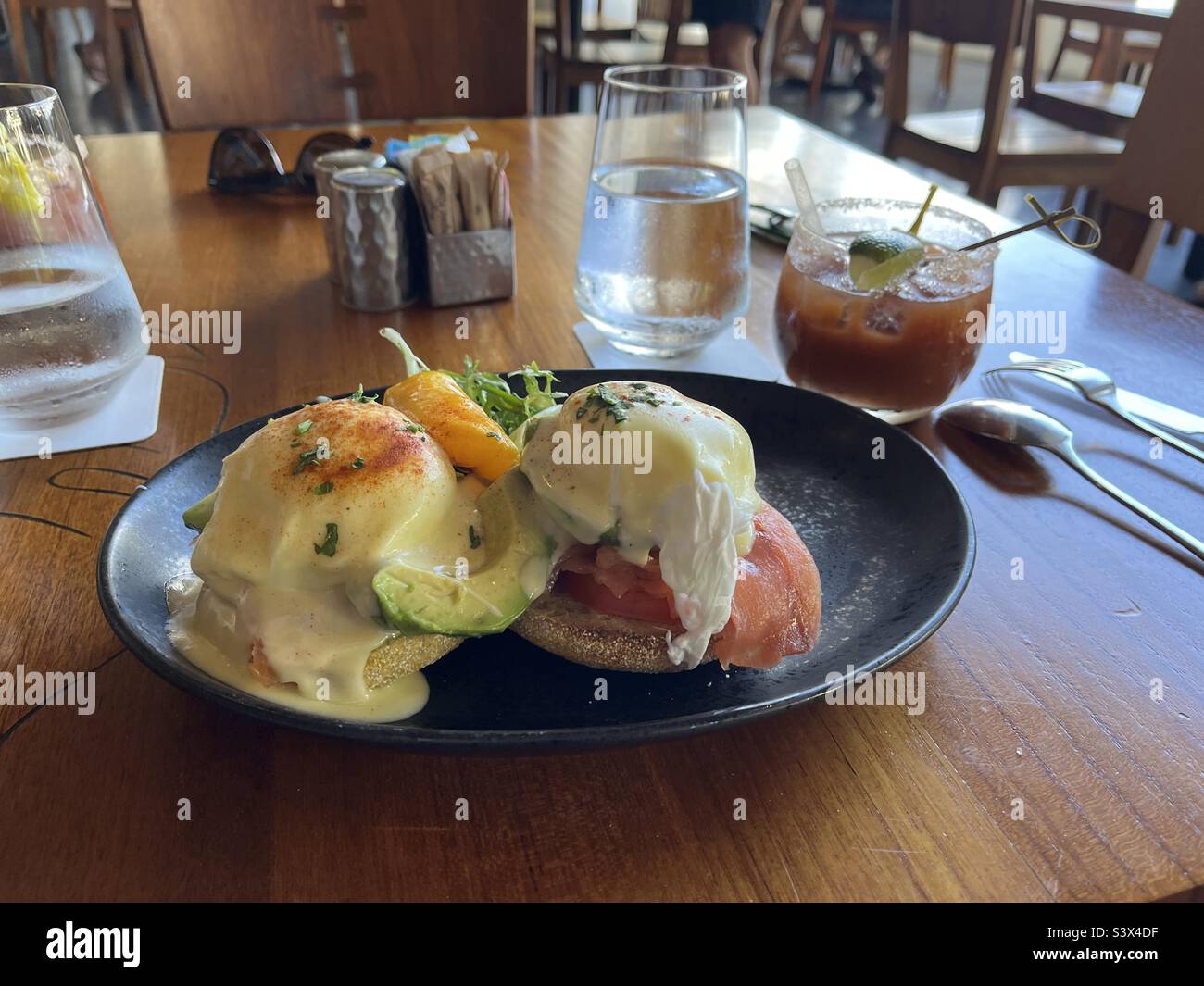 The best lox Eggs Benedict Stock Photo Alamy