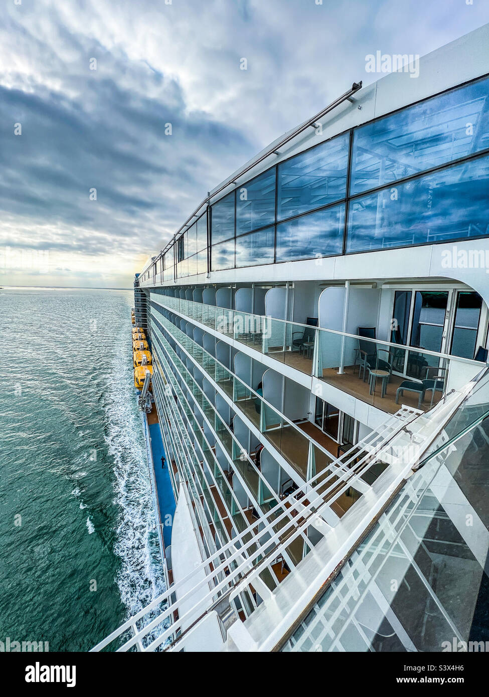 Cabin’s and balconies onboard the Royal Caribbean Anthem of the seas cruise ship Stock Photo
