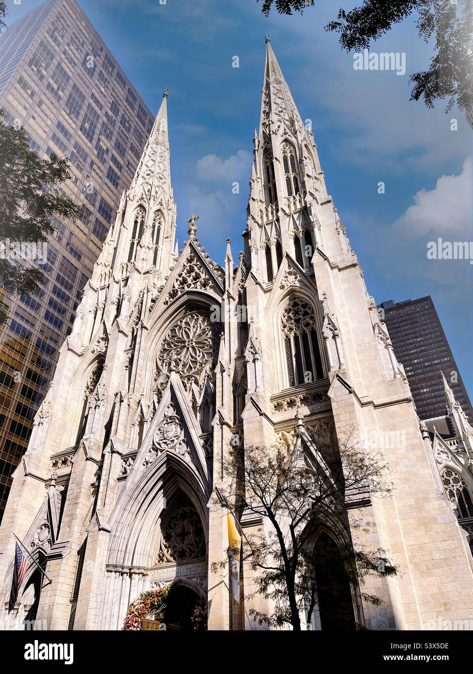 St. Patrick’s Cathedral is a Catholic church on fifth Avenue in the heart of Manhattan, 2022, New York City, USA - Smartphone Captured Stock Image