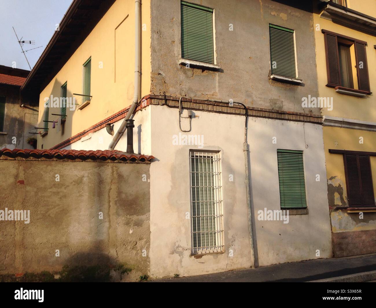 Old houses in Baggio, Milan, Italy, 2021. - Smartphone Captured Stock Image