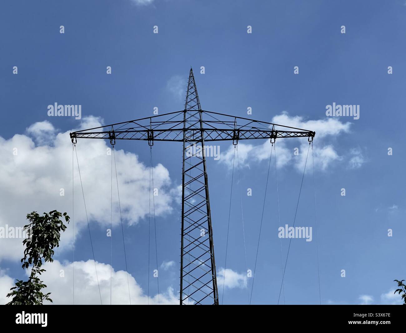 Electric power lines Stock Photo Alamy