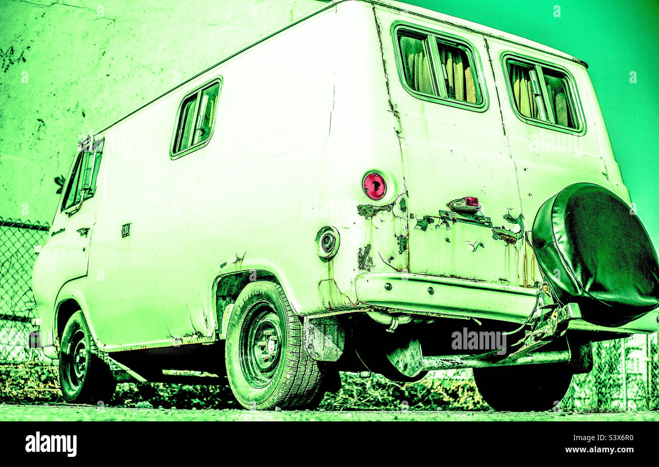 Vintage Ford Econoline Van. - Smartphone Captured Stock Image
