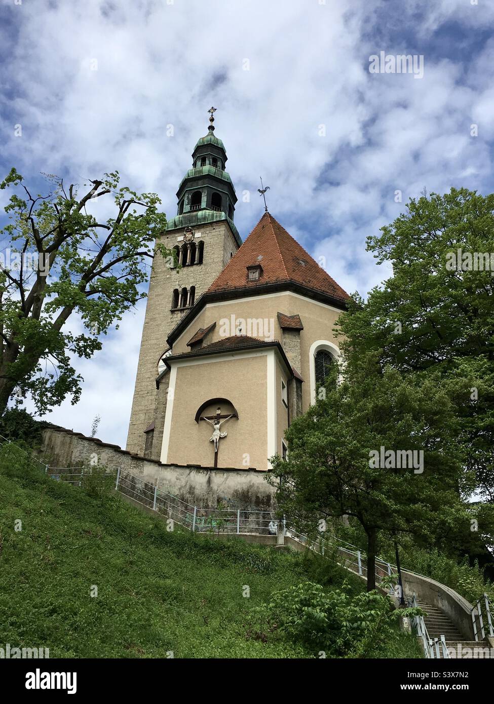 Maria Himmelfahrt Church, Salzburg, Austria. Stock Photo