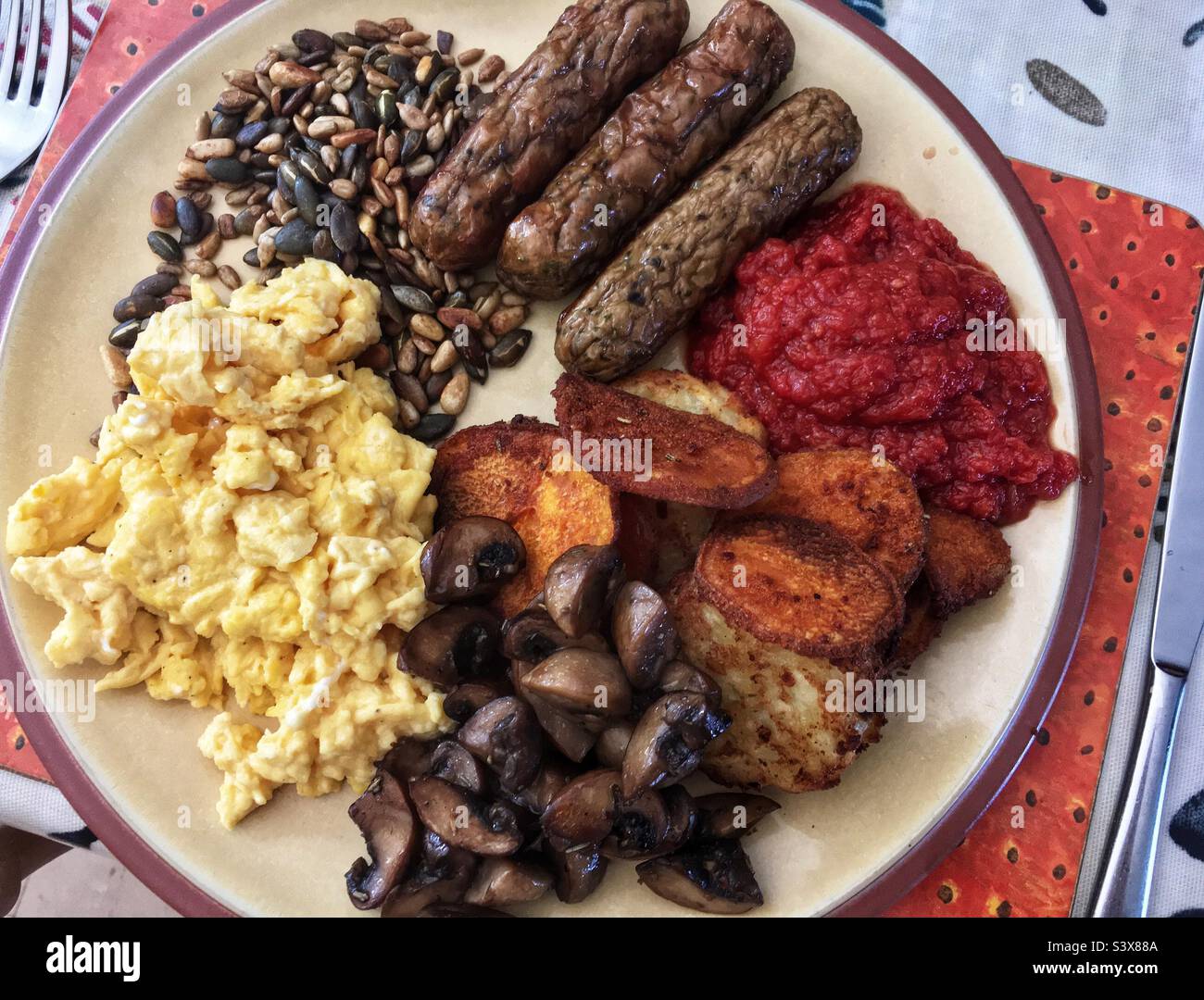 Vegetarian Cooked Breakfast Stock Photo - Alamy
