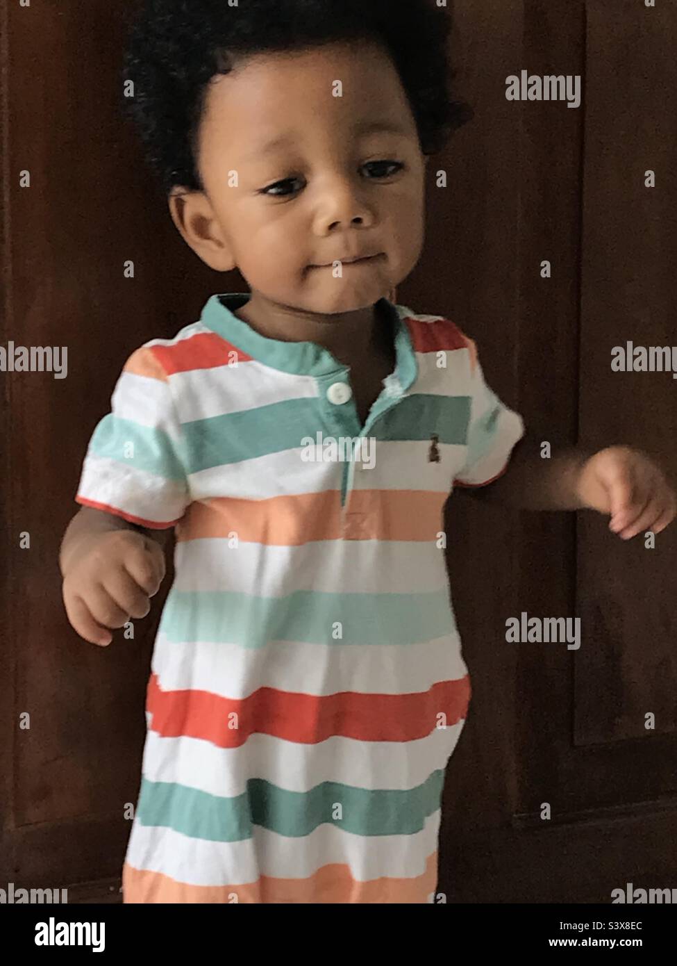 Mestizo, black and Filipino baby boy  one year old Stock Photo