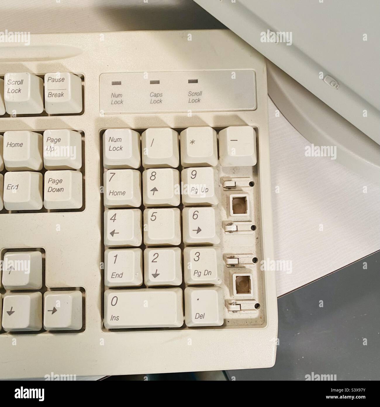 Computer Keyboard, broken / missing the enter key Stock Photo Alamy