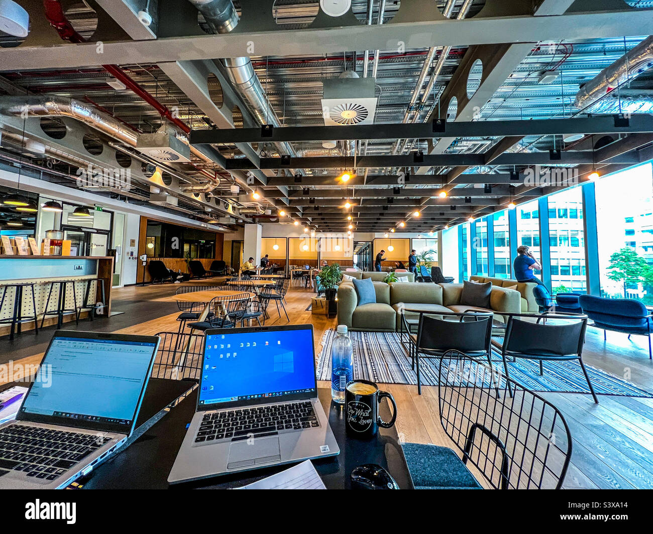 Working inside a modern office - Smartphone Captured Stock Image