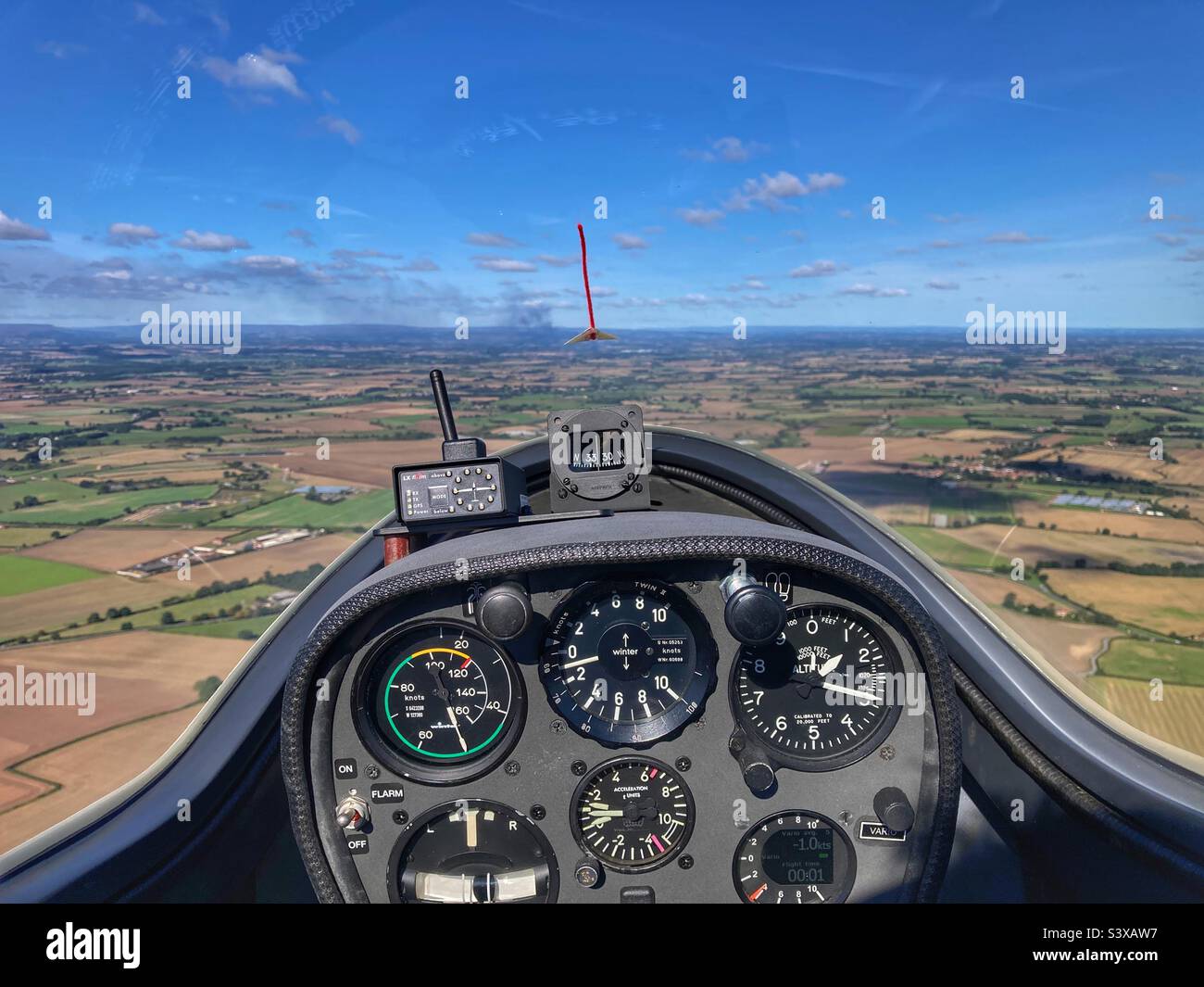 Glider pilots view of North Yorkshire Stock Photo